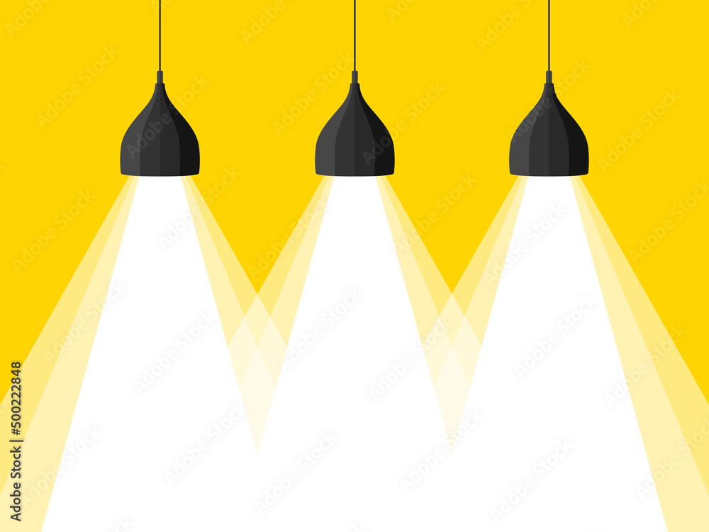 The rays of the lamps. Light from the lamp, banner. Vector image The rays of the lamps. Light from the lamp, banner. Vector image