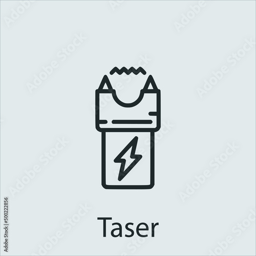  taser icon vector icon.Editable stroke.linear style sign for use web design and mobile apps,logo.Symbol illustration.Pixel vector graphics - Vector