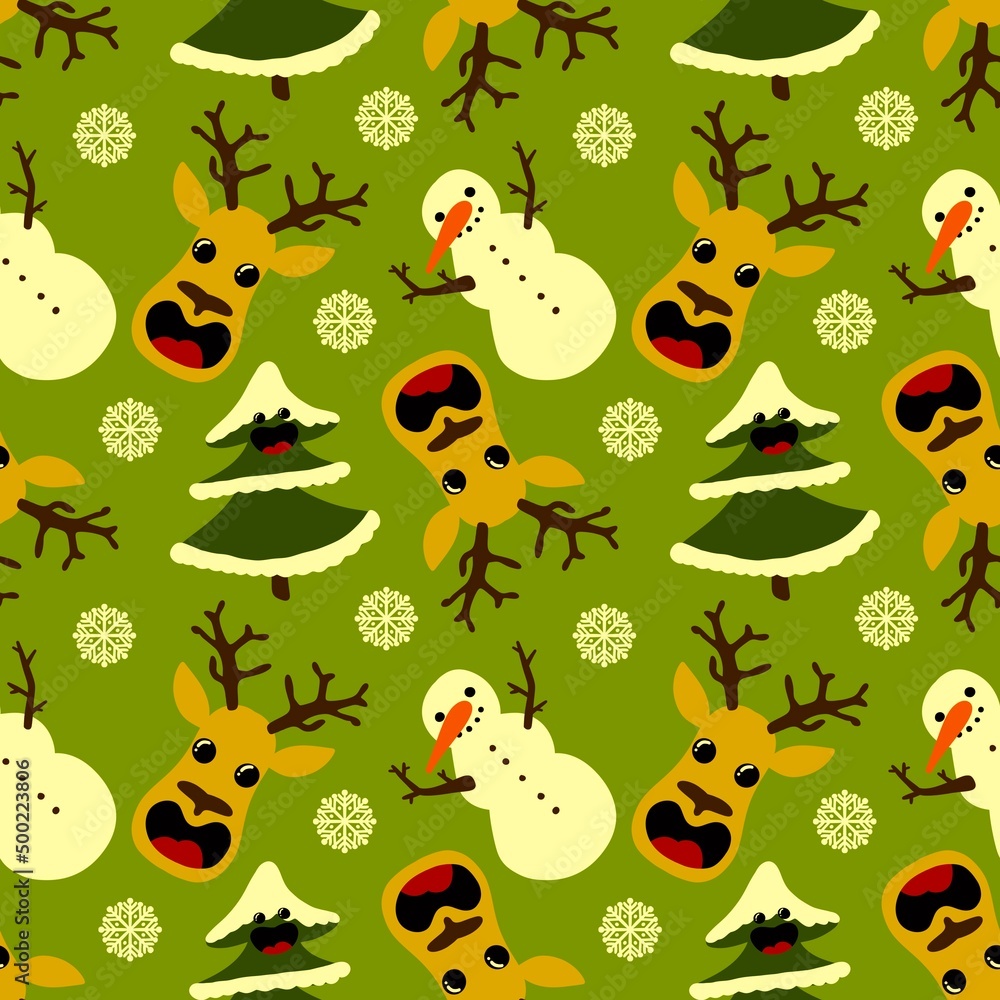 Naklejka premium Winter seamless snowman pattern for fabrics and textiles and packaging and gifts and cards and linens and kids