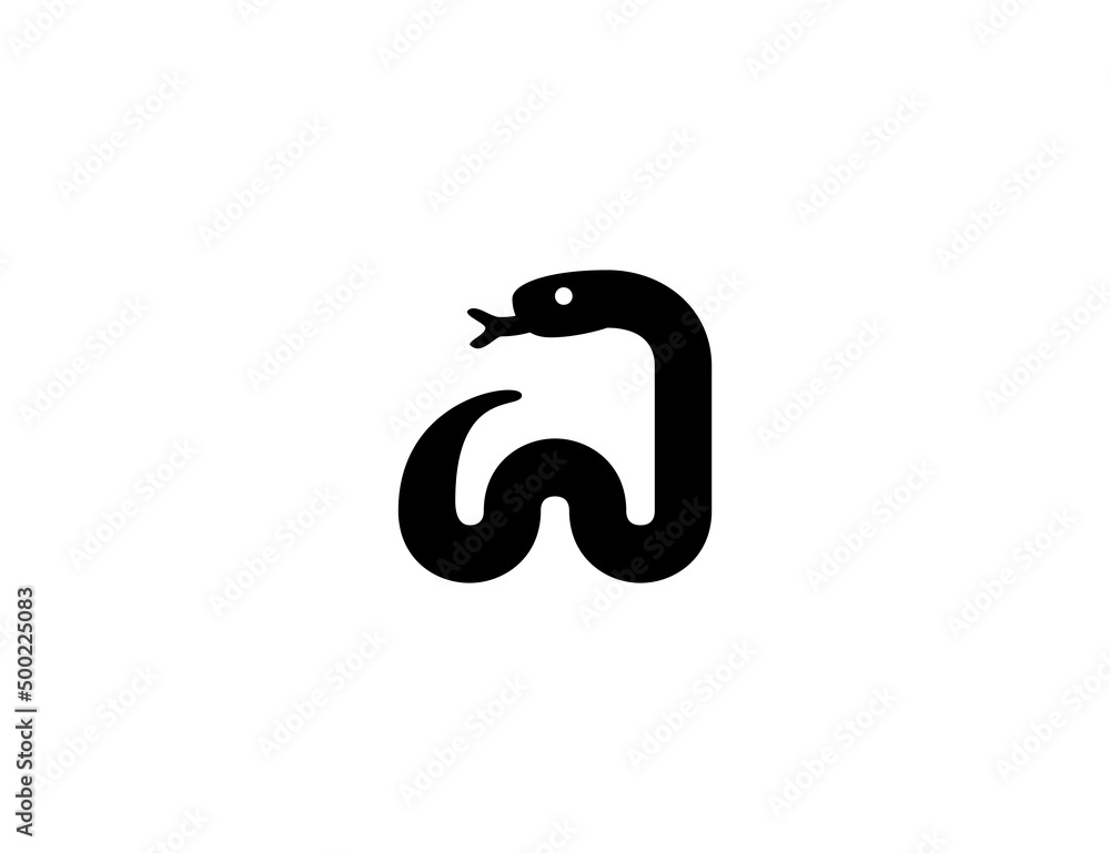 Snake vector icon. Isolated snake flat illustration Snake vector icon. Isolated snake flat illustration