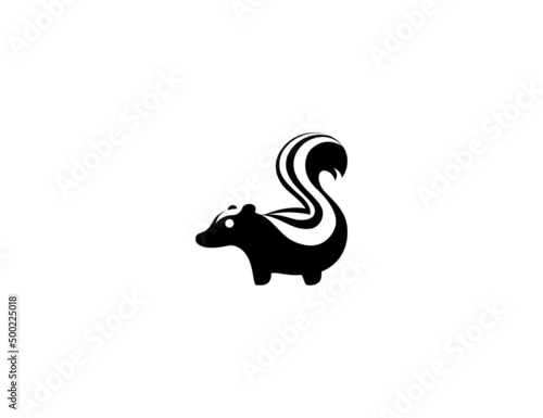 Skunk vector icon. Isolated skunk flat illustration