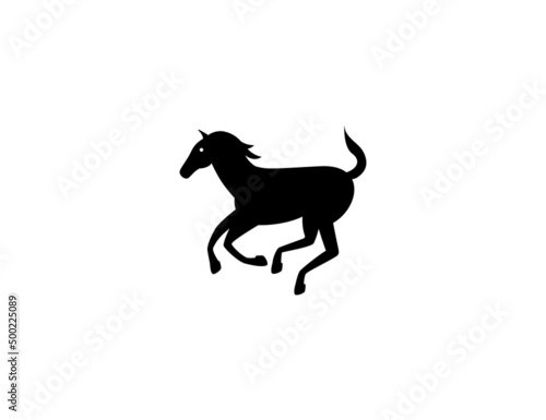 Horse vector icon. Horse icon. Isolated running horse flat illustration