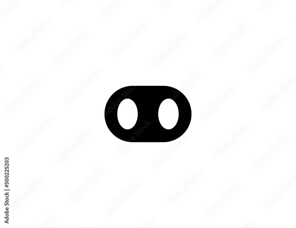 Pig nose vector icon. Isolated pig flat illustration Pig nose vector icon. Isolated pig flat illustration