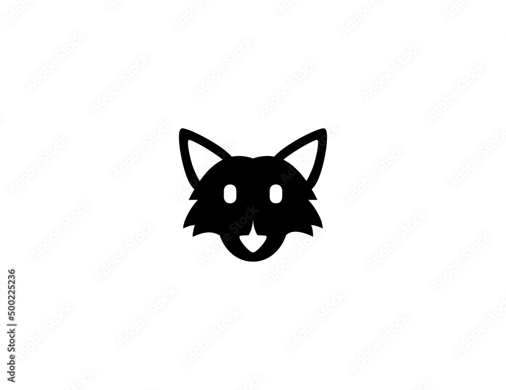Fox vector icon. Isolated fox head flat illustration Fox vector icon. Isolated fox head flat illustration