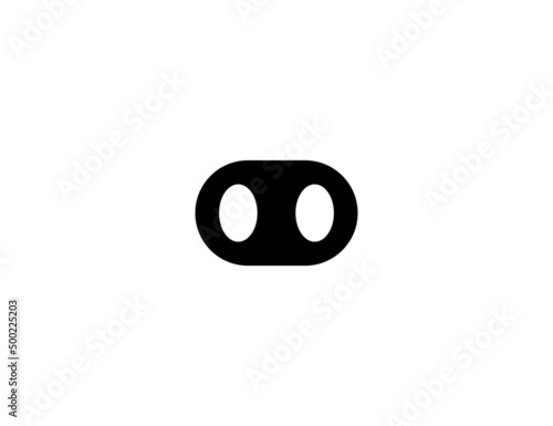 Pig nose vector icon. Isolated pig flat illustration
