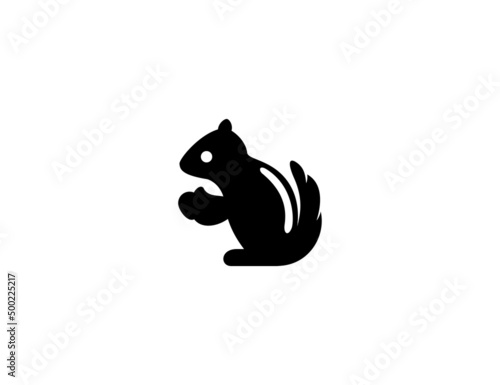 Chipmunk vector icon. Isolated Squirrel flat illustration