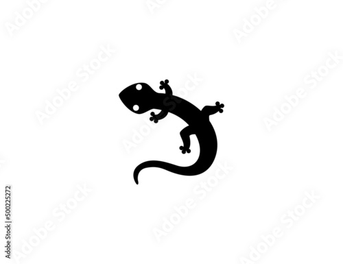 Lizard vector icon. Isolated lizard flat illustration