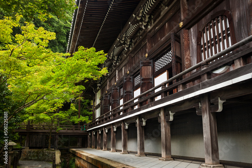 The outer wooden structure of Eikan-do (or Zenrin-ji) Buddhist temple in Kyoto