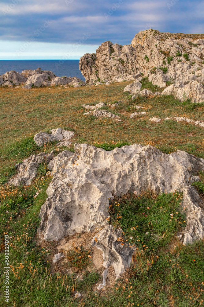 Rocky Coast, PrÃ­a Cliffs, Karst Formation, Bufones de PrÃ­a, Protrected Landscape of the Oriental Coast of Asturias, Llanes de PrÃ­a, Asturias, Spain, Europe