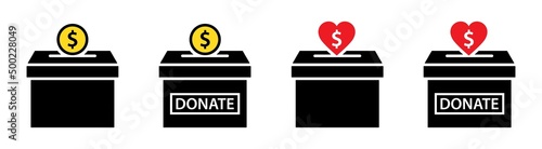 Donation Box Icon. Charity Icon, Vector Illustration