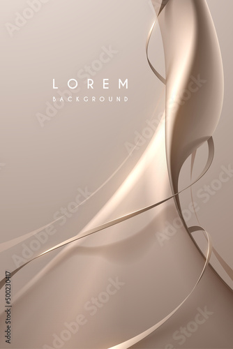 Abstract soft gold shapes and lines background