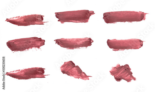 set og Lip stick pink red orande smudge background texture - Image