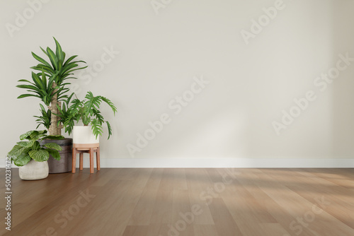 3d render of green plants in the room.