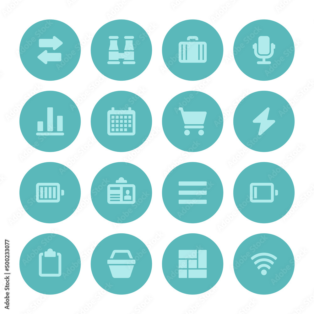 Flat icons vector set and long shadow effect for web design, infographics, ui and mobile apps. Objects, business, office, communication and marketing items Flat icons vector set and long shadow effect for web design, infographics, ui and mobile apps. Objects, business, office, communication and marketing items