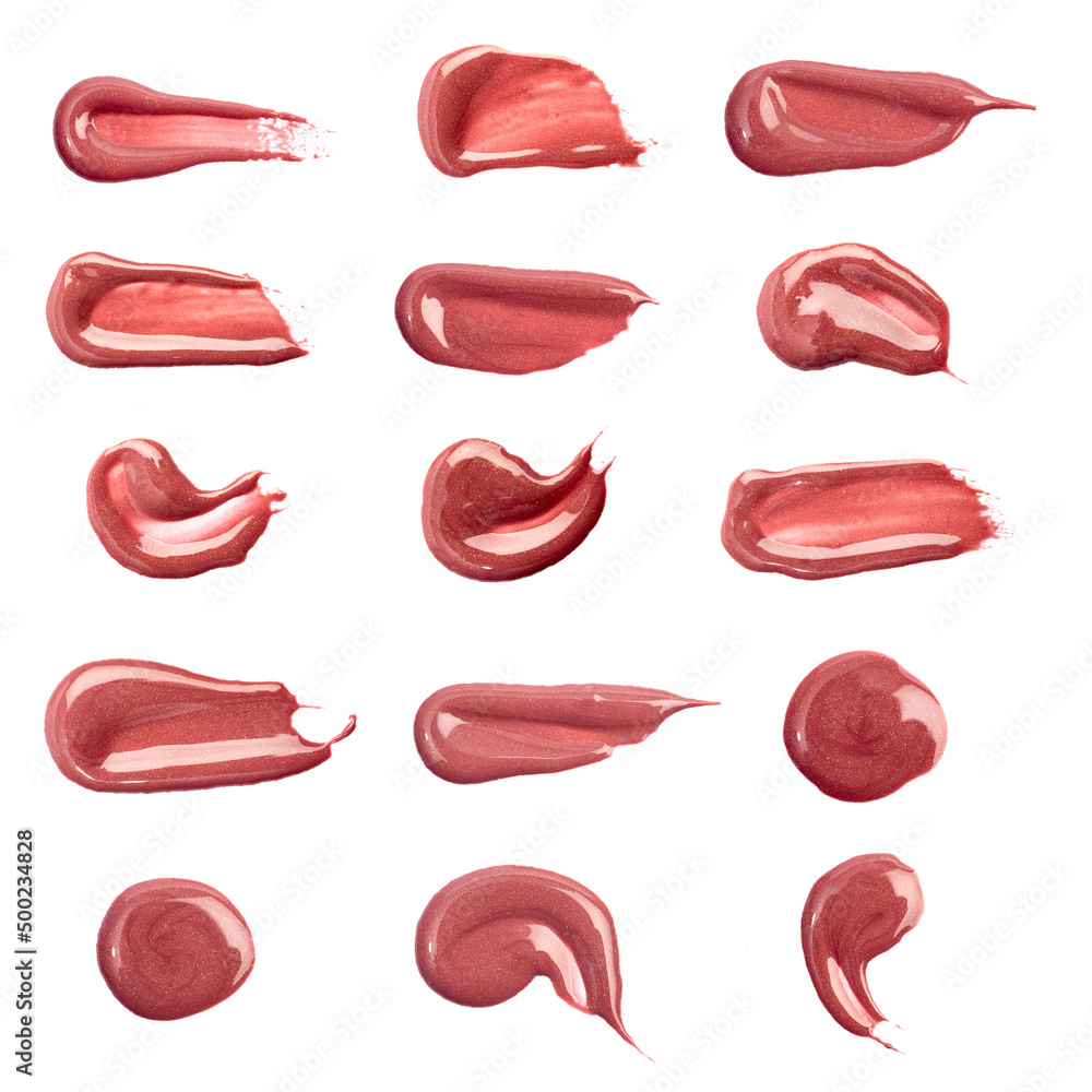 set og Lip stick pink red orande smudge background texture - Image - obrazy, fototapety, plakaty 