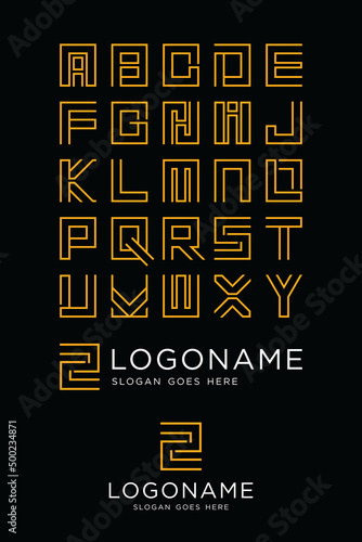 CUSTOM ALPHABET ABSTRACT GEOMETRIC LOGO DESIGN MODERN