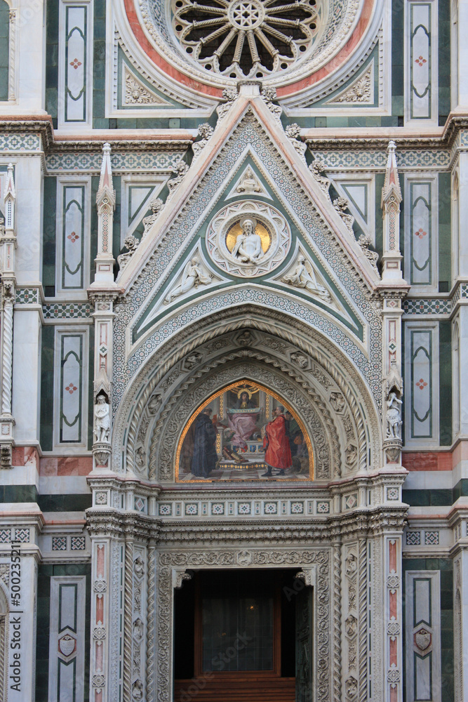 The fragment of the Duomo Cathedral in Florence, Italy