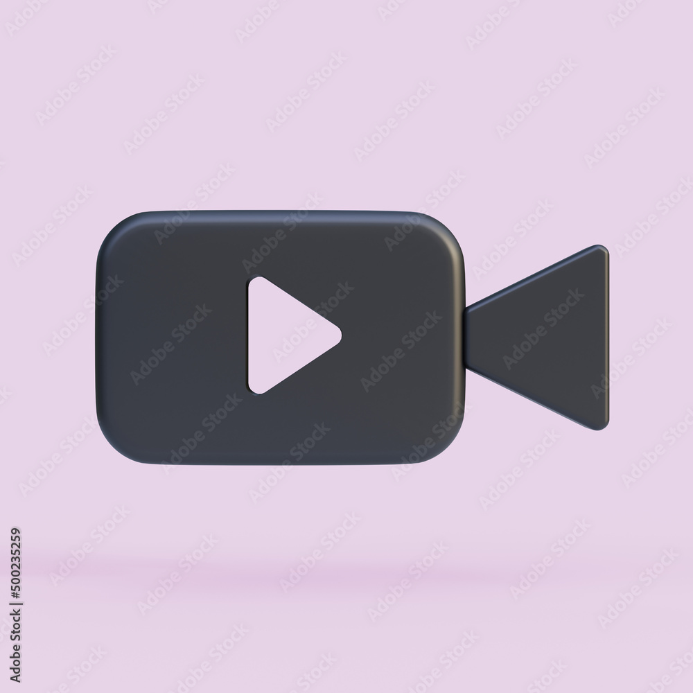 Movie icon, 3d video sign, isolated cinema symbol 3d render Movie icon, 3d video sign, isolated cinema symbol 3d render