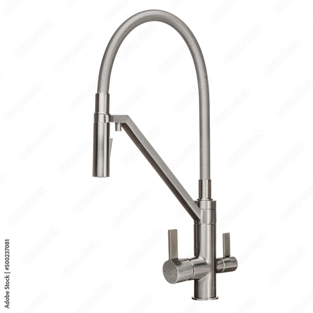 Water faucet on a white isolated background. Faucet for washbasin, kitchen, bathroom, shower. Water faucet on a white isolated background. Faucet for washbasin, kitchen, bathroom, shower.