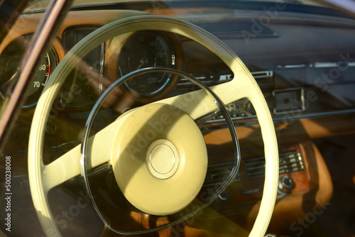 luxury classic vintage car interior