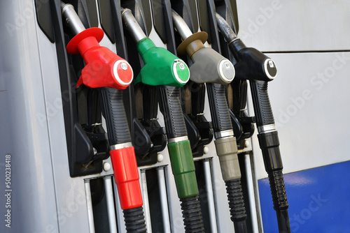 Fototapeta petrol pumps at refuel station