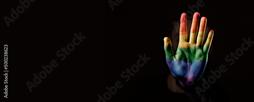 hand patterned with the rainbow flag, web banner photo