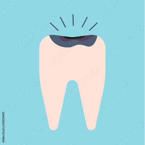 White tooth icon. Vector illustration.