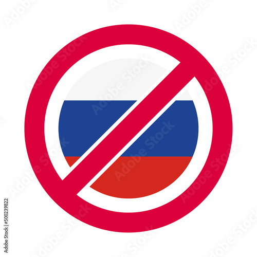 Free Download Symbol of stopping the war between Russia and Ukraine. Prohibition of Russia. Russia flag stop. Isolated on white background - GFXLoad