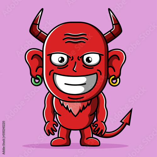 Red devil cartoon illustration
