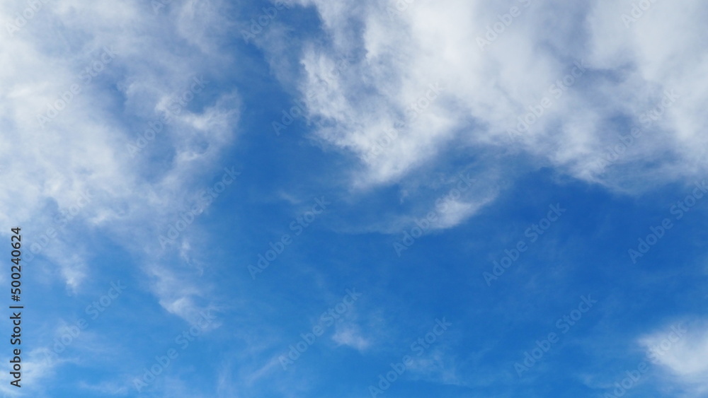 Fototapeta premium background of blue sky with clouds in clear weather