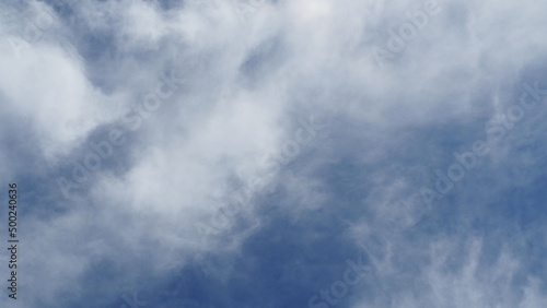 background of blue sky with clouds in clear weather