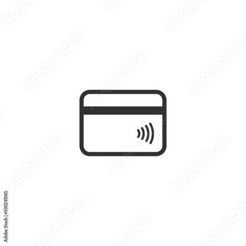 Credit card Contactless payment NFC and contactless pay pass vector icon. Stock vector illustration isolated on white background.