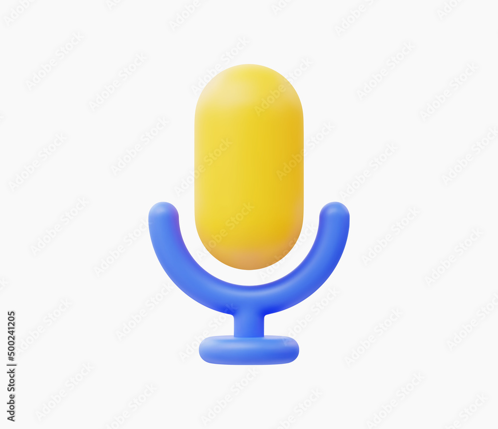 3d Realistic Microphone Icon vector illustration.