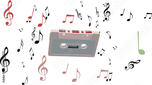 old compact tape recording cassette-