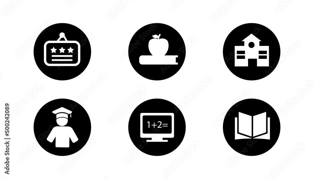 Big set with education icon isolated on white background. Big set with education icon isolated on white background.
