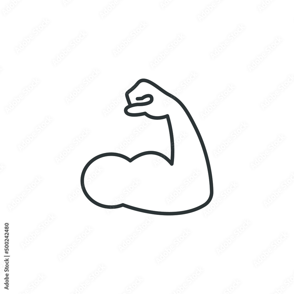 Vector sign of the Strong hand symbol is isolated on a white background. Strong hand icon color editable. Vector sign of the Strong hand symbol is isolated on a white background. Strong hand icon color editable.
