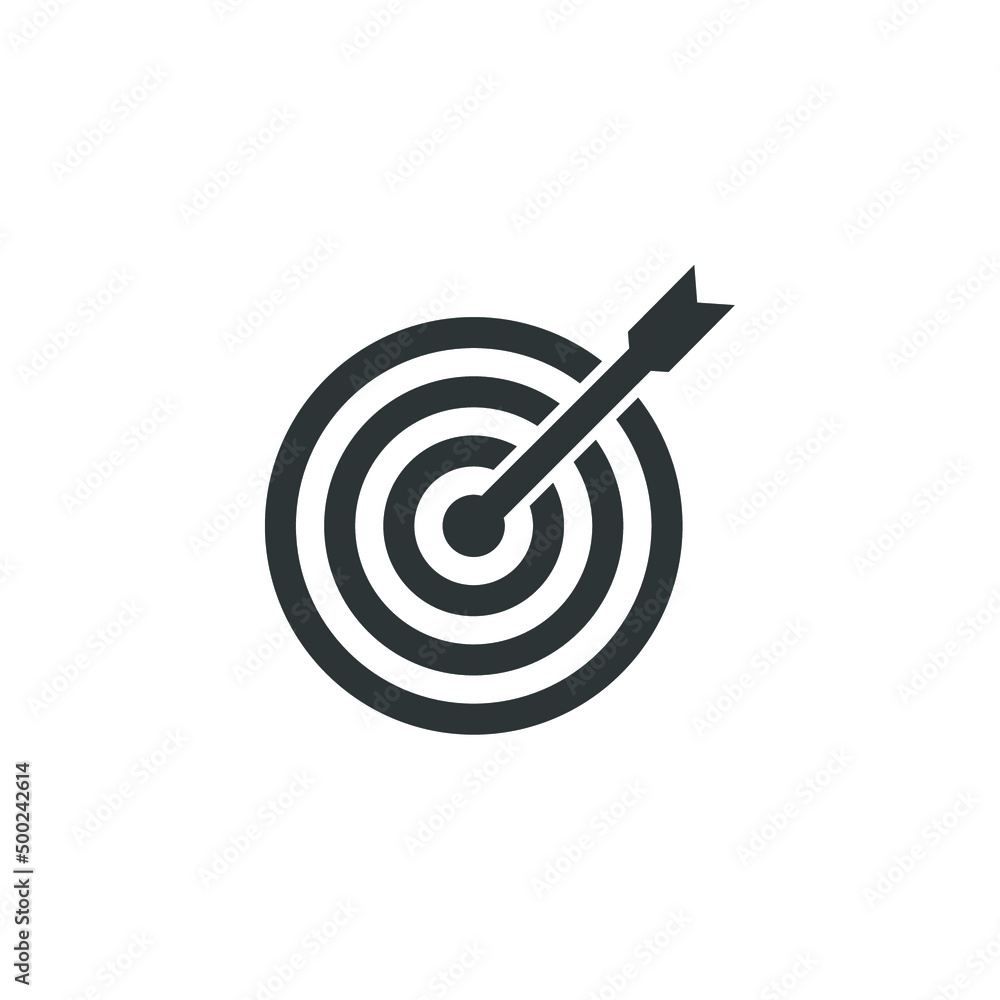 Vector sign of the target symbol is isolated on a white background. target icon color editable. Vector sign of the target symbol is isolated on a white background. target icon color editable.