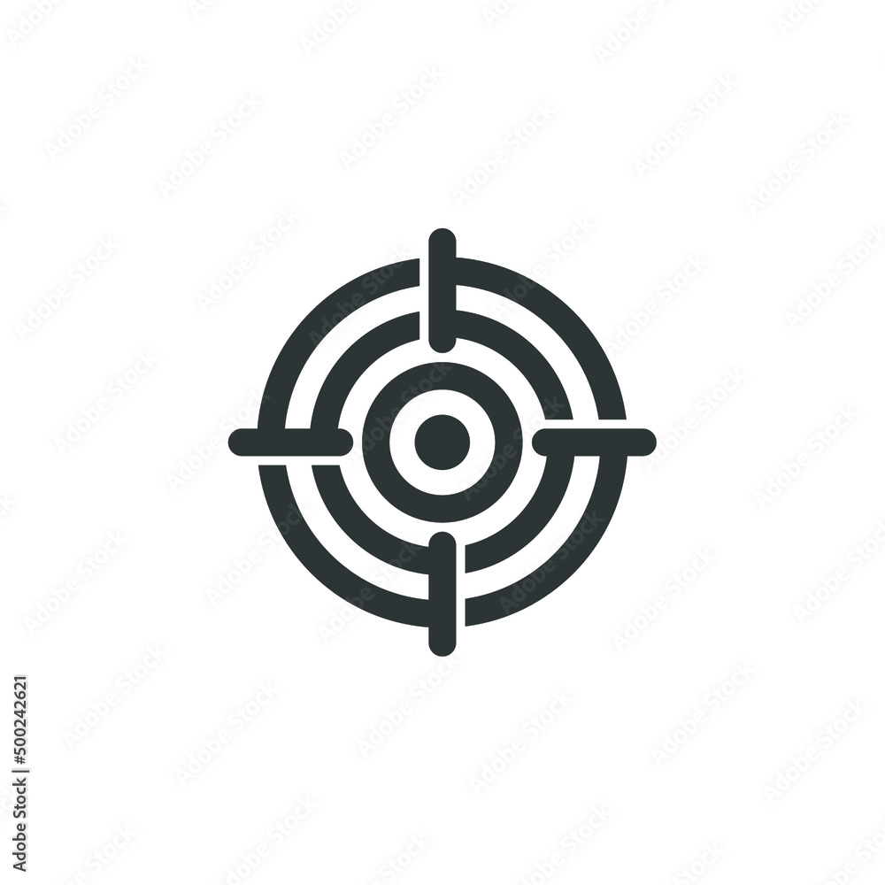 Vector sign of the target symbol is isolated on a white background. target icon color editable. Vector sign of the target symbol is isolated on a white background. target icon color editable.