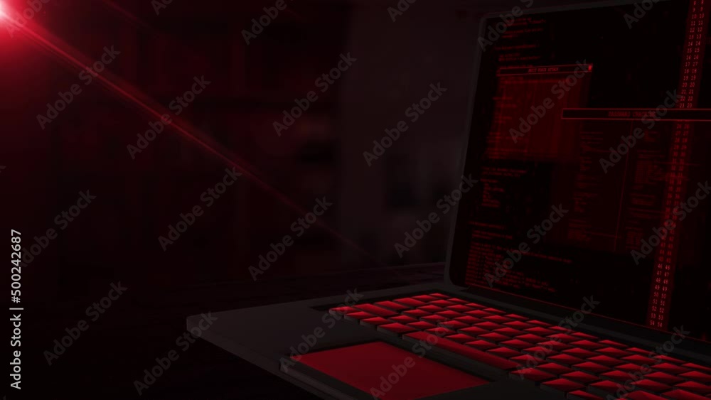 4K Loop Background of computer hacking, data theft, scam, phishing ...