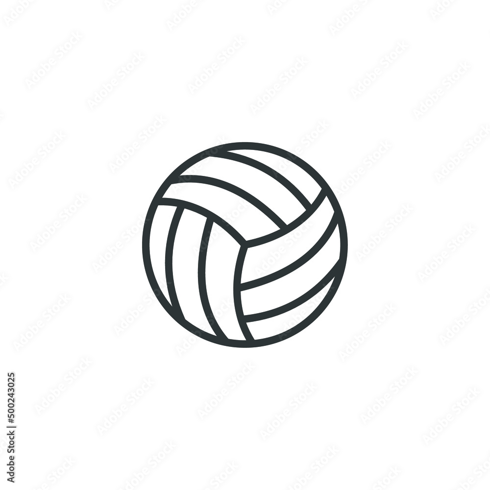 Vector sign of the volley ball symbol is isolated on a white background. volley ball icon color editable.
