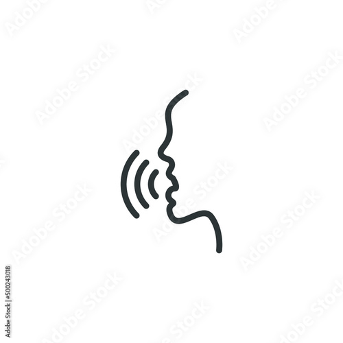Vector sign of the Voice recognition concept symbol is isolated on a white background. Voice recognition concept icon color editable.