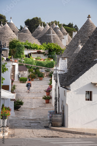 Alberobello town in Italy, famous for its hictoric trullo houses