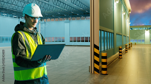 Warehouse design. Man with ...