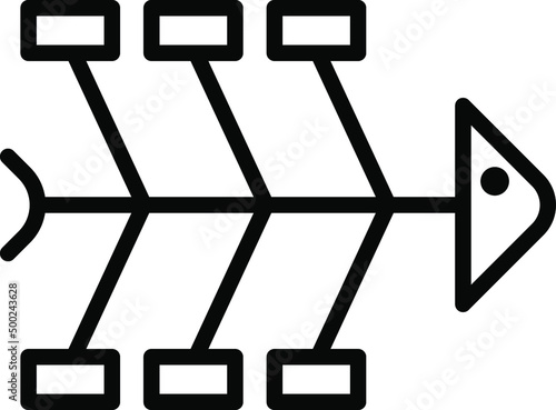 Cause and effect or Fish bone diagram, vector icon