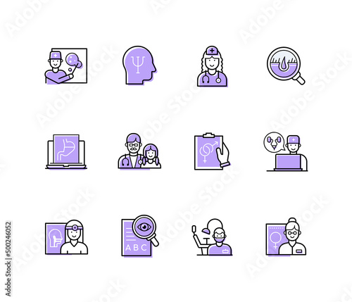 Medical aid - modern line design style icons set