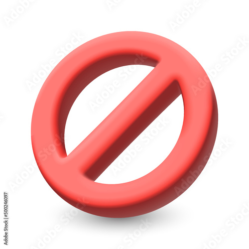 3d render of a sign not allowed