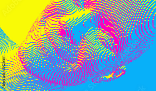 Man laughin. Men being in high spirit. Model of face. People and emotions concept. Voxel art. 3D vector illustration.