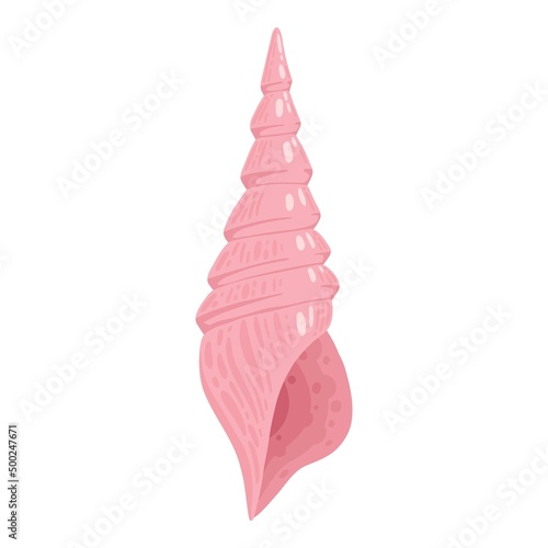Sea shell, starfish. Underwater mollusk animal. Marine mollusc seashell, scallop, snail, cockleshell, mussel and conches. Vector illustration of shellfish isolated on white background