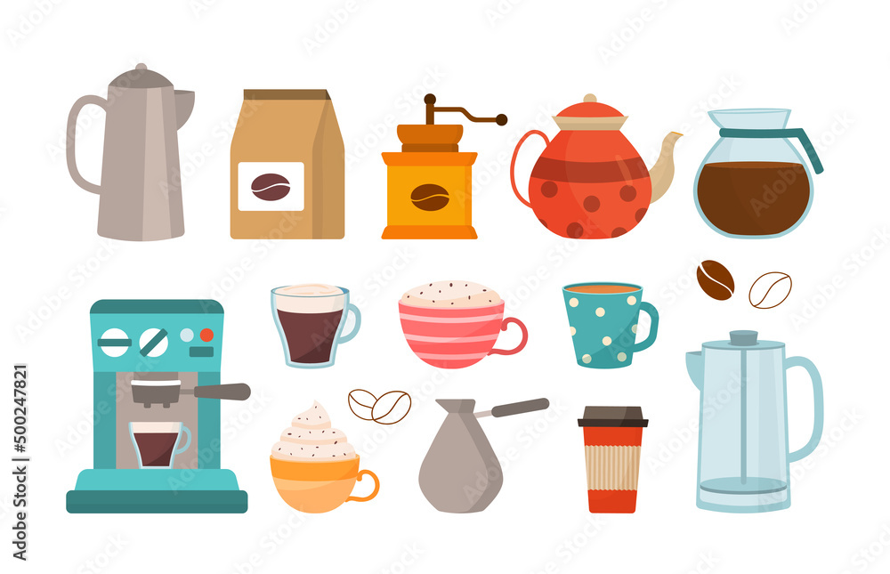 Coffee elements set Coffee elements set