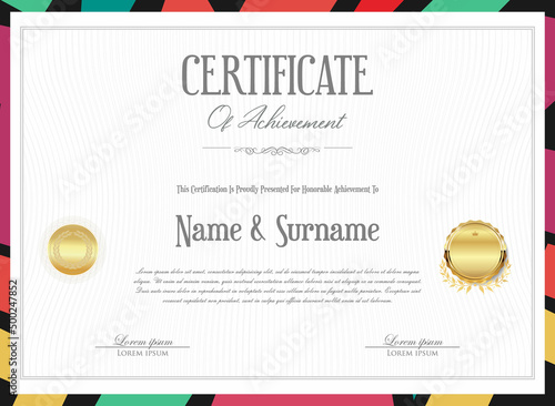 Certificate or diploma retro design template vector illustration